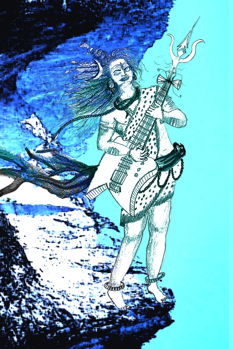 Lord Shiva playing guitar